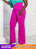 Women Wide Leg Elegant High Waist Pants Rose / 1XL