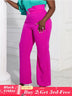 Women Wide Leg Elegant High Waist Pants Rose / 1XL
