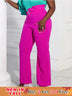 Women Wide Leg Elegant High Waist Pants Rose / 1XL