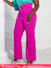 Women Wide Leg Elegant High Waist Pants Rose / 1XL