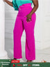 Women Wide Leg Elegant High Waist Pants Rose / 1XL
