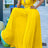 Women Wide Leg Jumpsuits Pleated High Waist V Neck Ruffles African Female One Piece Rompers Yellow / S