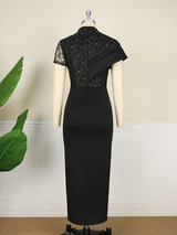 AOMEIDRESS Party Dress Lace Patchwork Bodycon Church Event